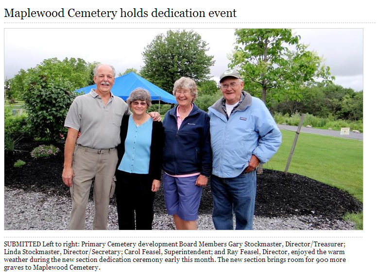 Maplewood Cemetery Dedication Ceremony